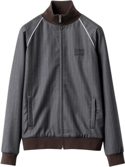 Miu Miu Women's Gray Pinstripe Zip-Up Jacket