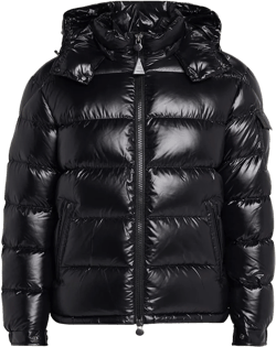 Moncler Men's Black Maya Hooded Short Down Puffer Jacket