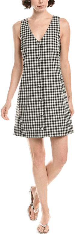 Madewell Women's Black V-Neck Mini Wool-Blend Vest Dress