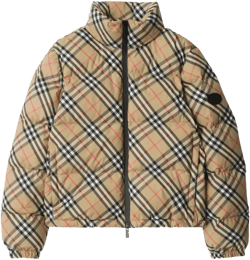 Burberry Women's Natural Vintage Check-pattern Puffer Jacket