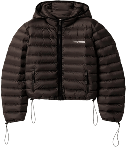 Miu Miu Women's Black Hooded Puffer Jacket
