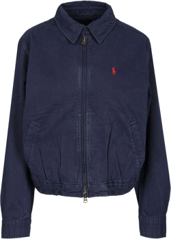 Polo Ralph Lauren Women's Blue Cotton Twill Bomber Jacket