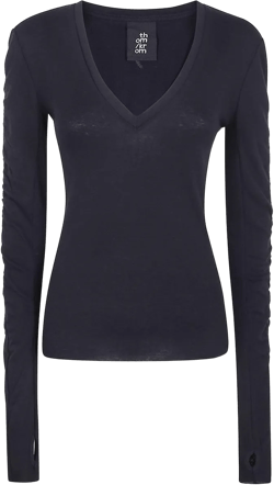 Thom Krom Women's Blue V Neck Sweater Clothing