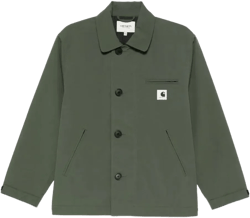 Carhartt Women's Green Button-Fastening Pocket-Detail Military Jacket