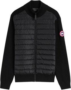 Canada Goose Men's Black Hybridge Quilted Shell And Wool Jacket