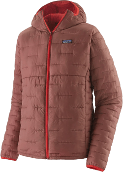 Patagonia Women's Red Micro Puff Hooded Insulated Jacket