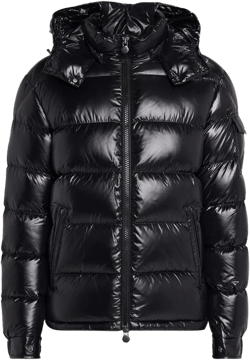 Moncler Men's Black Maya Hooded Short Down Puffer Jacket