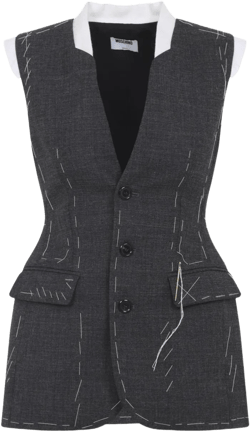Moschino Women's Black Tailored Stitching-Detail Gilet