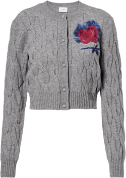 Erdem Women's Gray Cable-Knit Wool-Blend Cardigan