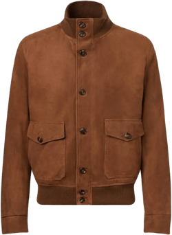 Slowear Men's Brown Suede Bomber Jacket