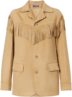 Ralph Lauren Women's Natural Ryland Fringed Suede Jacket