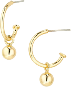 Nordstrom Rack Women's Metallic 12Mm Orb Hoop Earrings