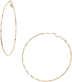 Nordstrom Rack Women's Metallic Textured Wire Hoop Earrings