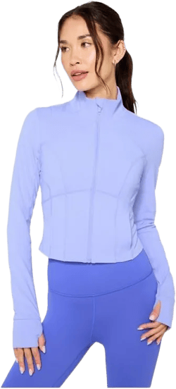 Fabletics Women's Blue Perfect Storm Cropped Train Jacket