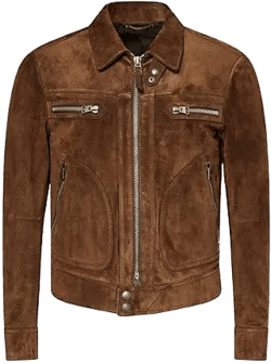 Tom Ford Men's Brown Blouson Patch-Pocket Soft Suede Jacket