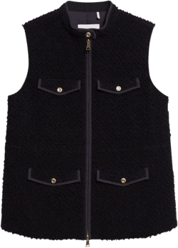 Moncler Women's Black Fallavier Virgin Wool Down Vest