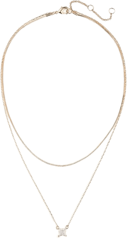 Nordstrom Rack Women's White Cz Pendant Layered Chain Necklace