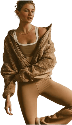 Fabletics Women's Metallic Tahoe Teddy Jacket