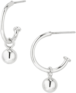 Nordstrom Rack Women's White 12Mm Orb Hoop Earrings