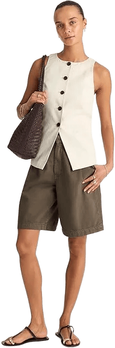 Madewell Women's Black Crewneck Cutaway Vest