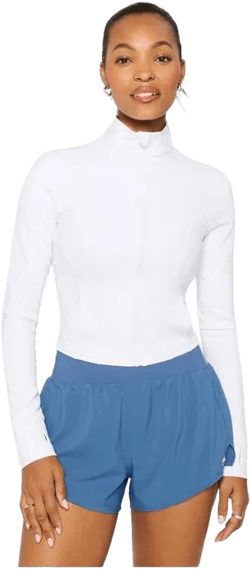 Fabletics Women's White Perfect Storm Cropped Train Jacket