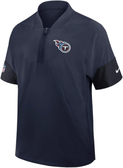 Nike Men's Blue Seattle Seahawks Sideline Short Sleeve Quarter-zip Performance Coach Jacket