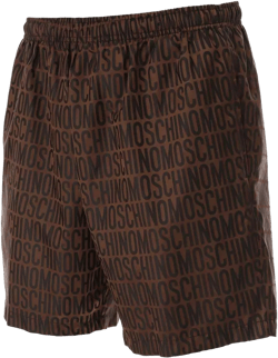 Moschino Men's Brown Logo Swimsuit