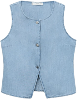 Mango Women's Blue Denim Vest