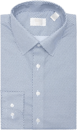 Nordstrom Rack Men's Blue Trim Fit Helix Geo Non-Iron Dress Shirt