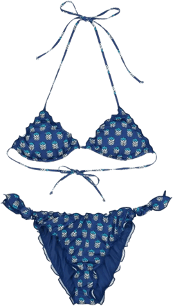 floral-print bikini