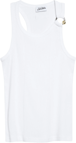 Jean Paul Gaultier Ring Detail Cotton Rib Tank