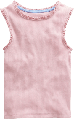 Ribbed Lace Trim Vest-French Pink