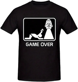 Game Over Graphic T-Shirt for Men - Breathable Cotton Crew Neck Tee, Perfect for Summer Activities and Casual Wear