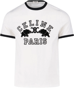 Celine Men's White Logo T-Shirt