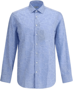 Etro Men's Blue Paisley-Print Cotton Shirt