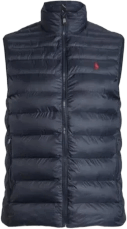Ralph Lauren Men's Blue Polo Logo-Embroidered Padded Vest