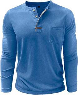 RTRDE Men's Tee Shirts Long Sleeve, Classic Henley Shirts Casual Basic Daliy Work Button T-Shirts, M-3XL