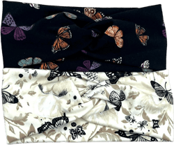 Butterfly headband, Twist headband for women, Spring summer headband, Nurse headband with buttons, Soft Yoga headband, Healthcare headband