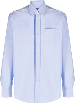 spread-collar cotton shirt