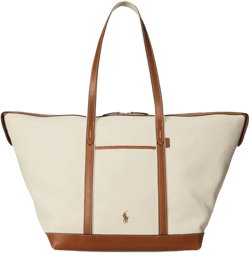 Bellport leather-trimmed canvas tote bag