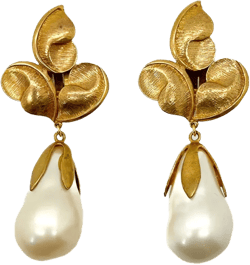 1980s Farrah Lister pearl earrings