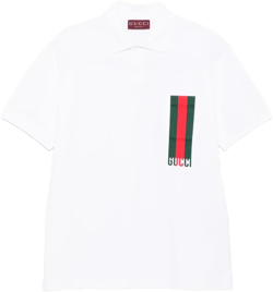 Web-detailed polo shirt