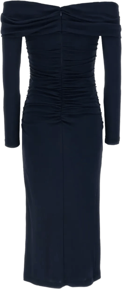 off-shoulder midi dress