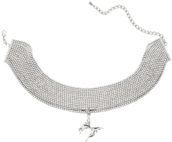 Rhinestone Butterfly Choker Necklace