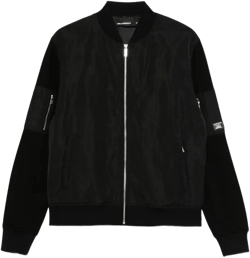Karl Lagerfeld Men's Black Zip-Fastening Bomber Jacket