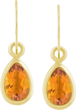 Macy's Women's Yellow Amethyst Pear Bezel Drop Earrings (3/4 Ct. T.w
