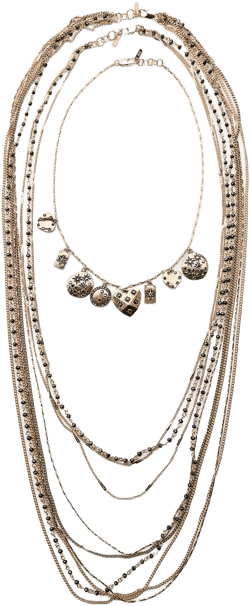 3-PACK OF BEADED CHAIN CHARM NECKLACES