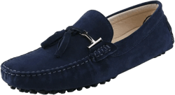 Mens Casual Suede Leather Tassels Driving Penny Loafers Boat Shoes 8 Blue