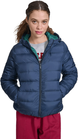 Champion Women's Quilted Coat Packable Puffer Jacket with Hood X-Large Navy