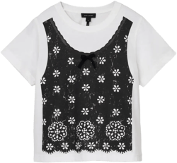 top-print cotton T-shirt